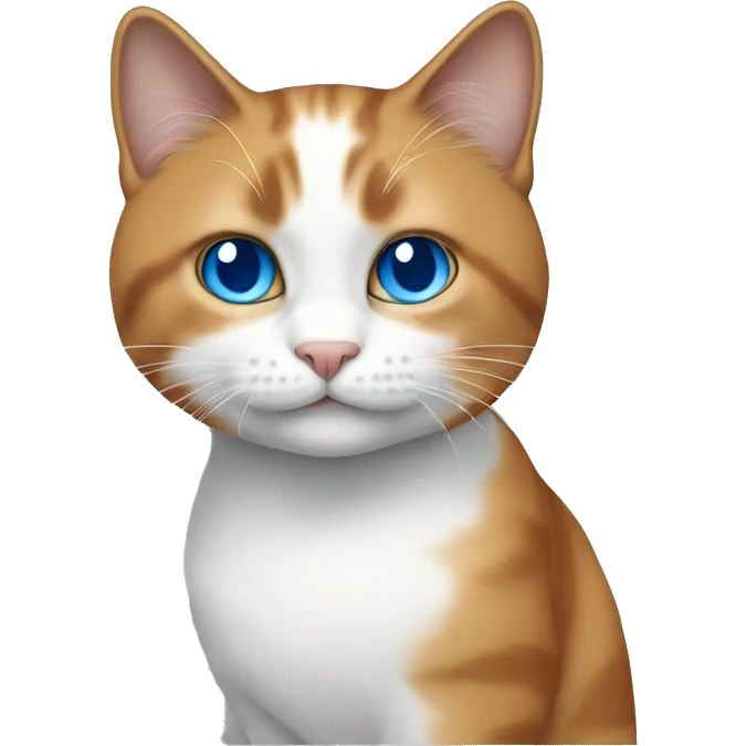 cat with blue eyes, and its colors are white, gray, ginger and white emoji