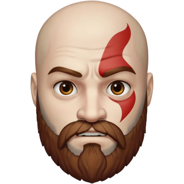 God of War Kratos (white skin, beard and eyebrow color brown) emoji