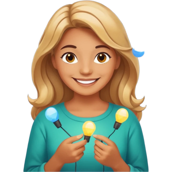 woMan posing with lights emoji