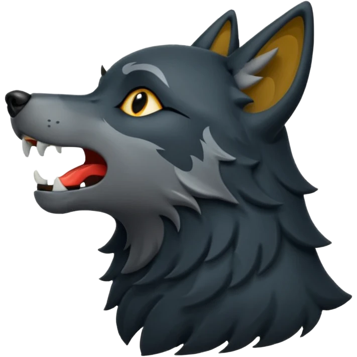 Black wolf howling emoji