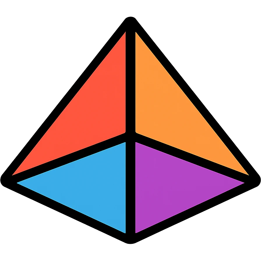 colored square pyramid icon emoji