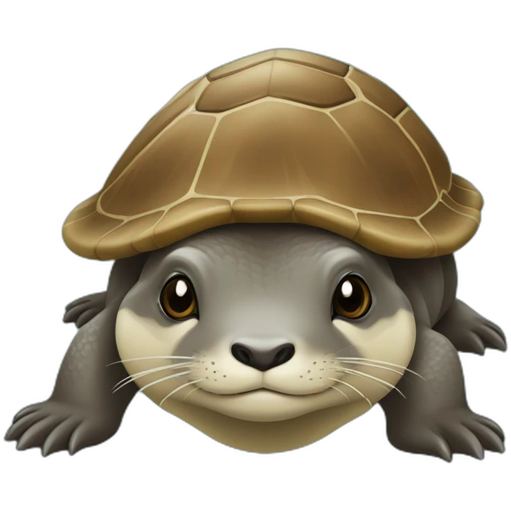 Loutre sur une tortue emoji