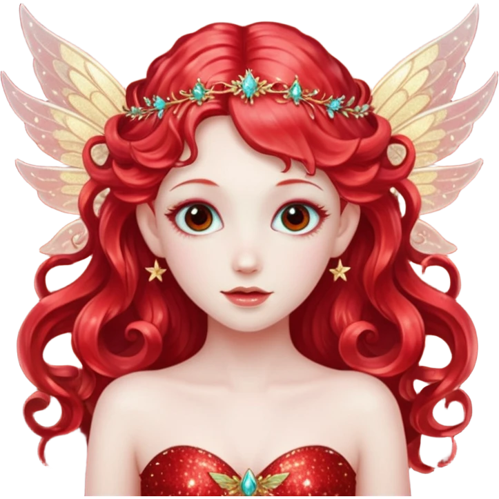 red glitter fairy emoji