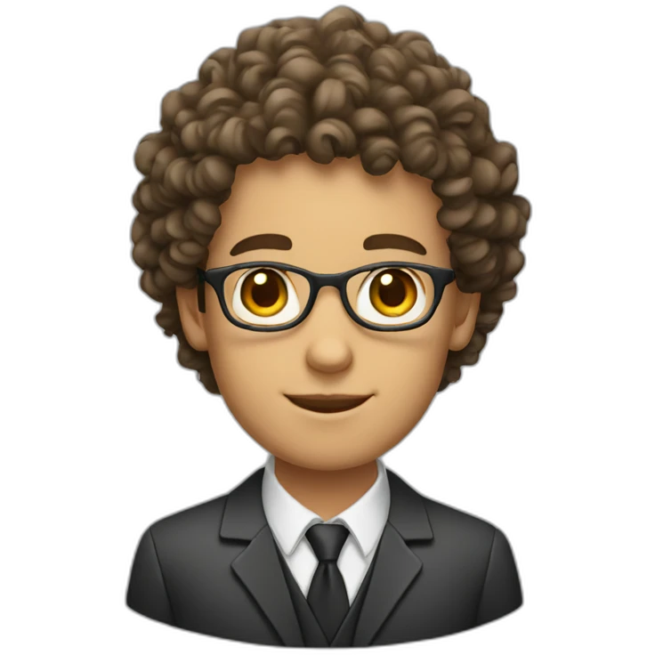 young teacher male with curly hair emoji