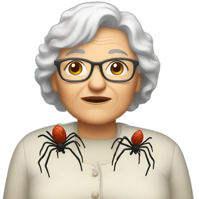 A grandma eat spiders emoji