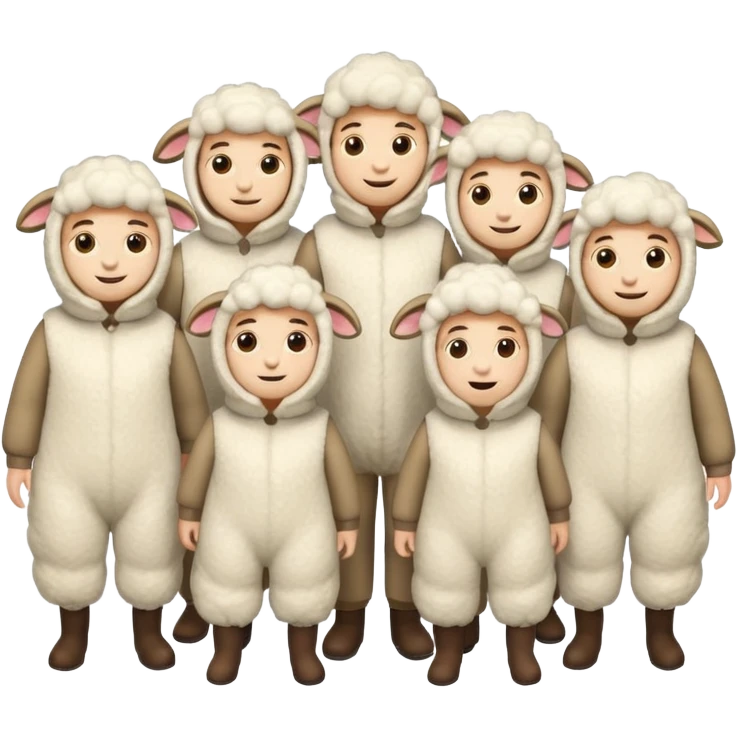 Quero 5 pessoas vestidas de ovelhas emoji