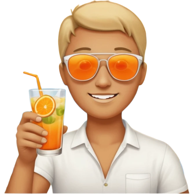terrace sunset and mocktail emoji