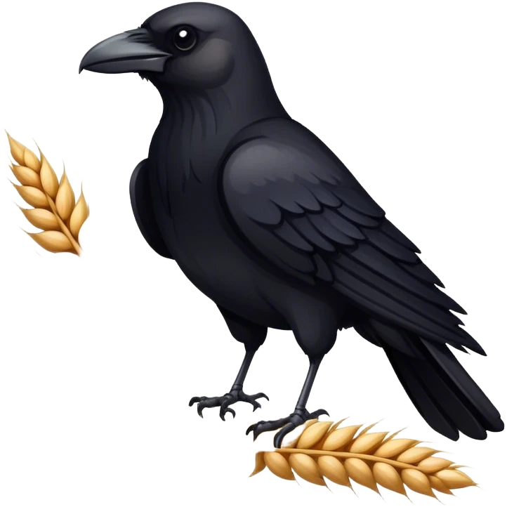 medieval emblem of a crow with weat emoji
