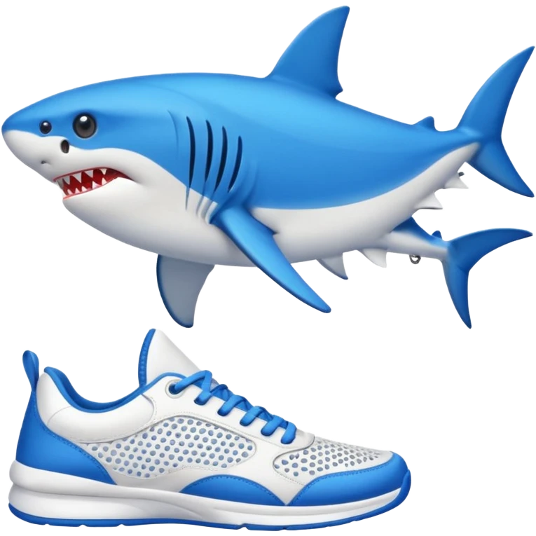 Tiburón con zapatos tenis azules emoji