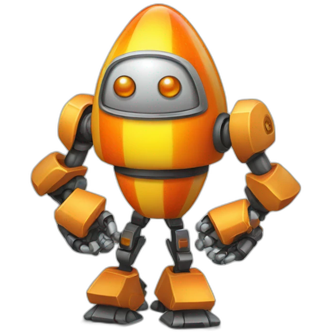 candy corn fighting robot emoji