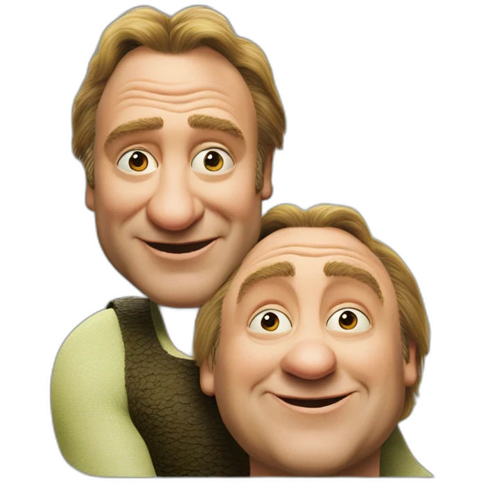 Shrek kiss Gérard Depardieu emoji