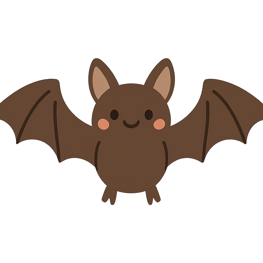 flat toon style bat emoji