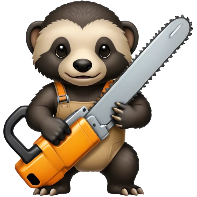 Honey badger holding a chainsaw emoji