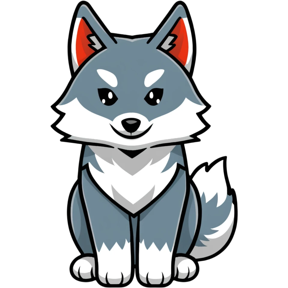 wolf with a square body emoji