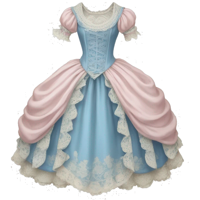 Rococo blue dress with pale pink and lace emoji