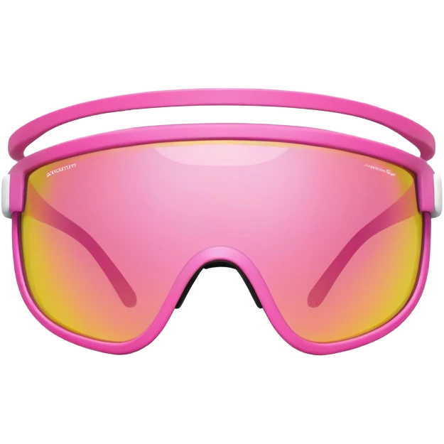 sporty pink shield visor sunglasses with robust thick frame, racing style, substantial build, one-piece reflective lens emoji