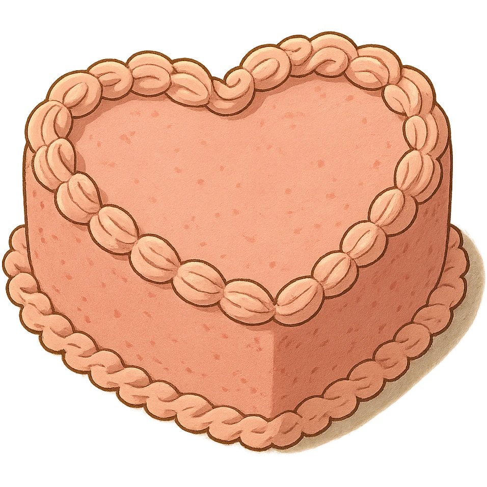 pink heart-shaped cake emoji