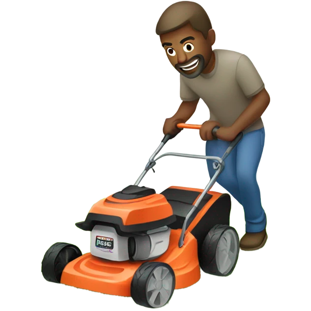 Man mowing lawn emoji