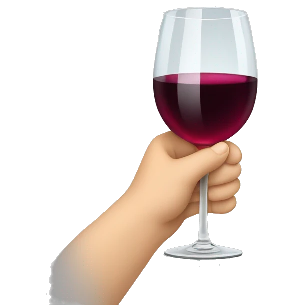 Glass of wine in a hand emoji