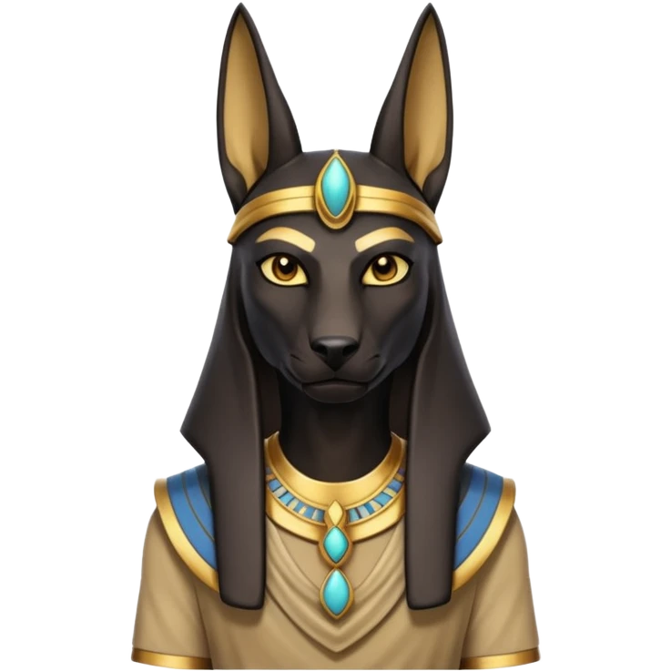 Ancient style casually adorned anubis formally posed  emoji