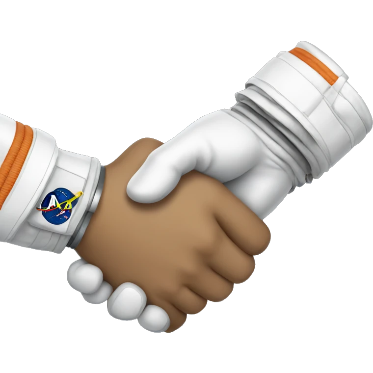 astronauts hands shaking hands emoji