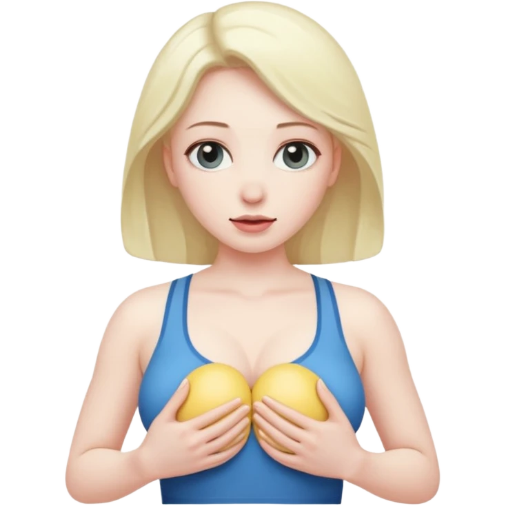 A pussy with nothing on lifting her boobs emoji
