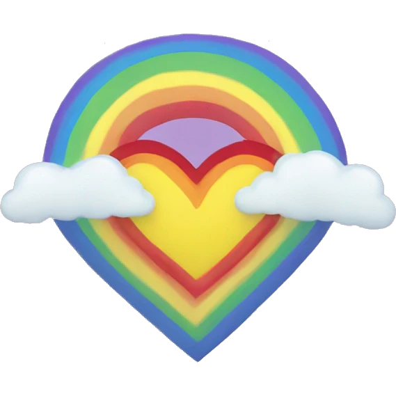Rainbow over a heart emoji