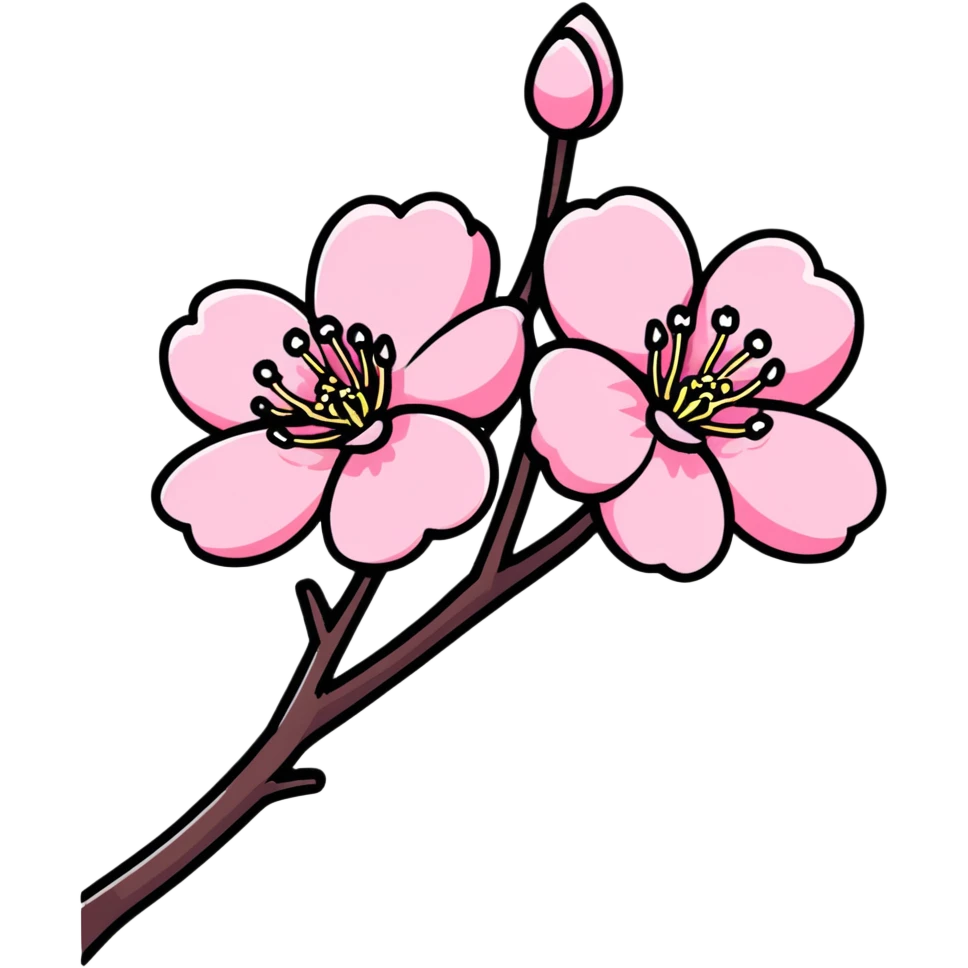 beautiful pink sakura cherry blossom flower emoji