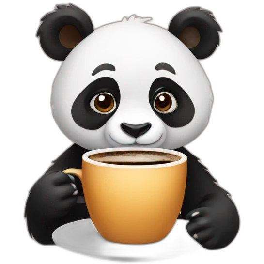 panda drinking coffee emoji