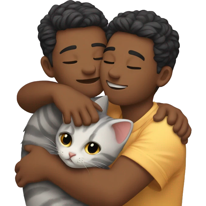  gay couple hug cat emoji