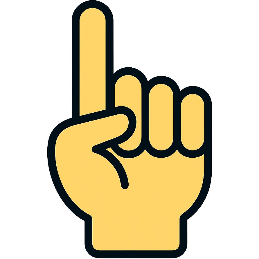 hand with index finger pointing colored icon emoji