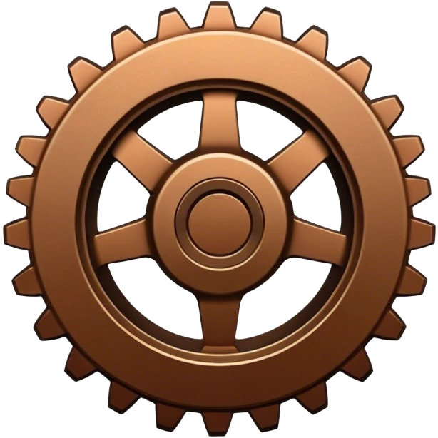 gear emblem brown emoji