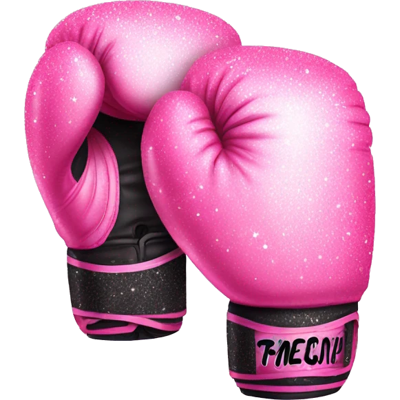 Pink ombre boxing gloves with glitter  emoji