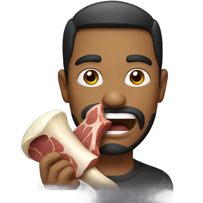 man eating a bone emoji