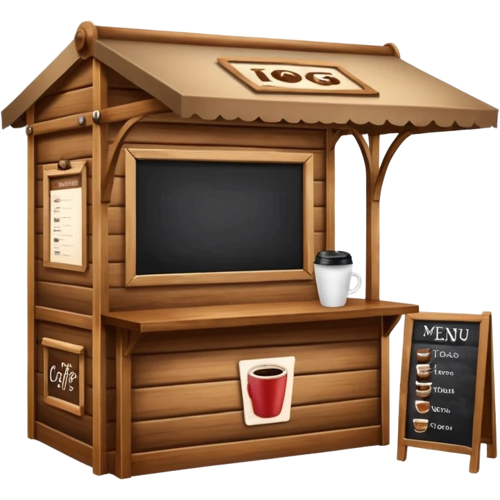 simple Coffee pop up stand booth to go front emoji