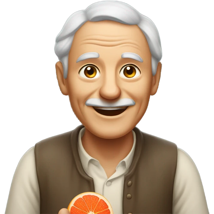 Grapefruit with a old guy emoji
