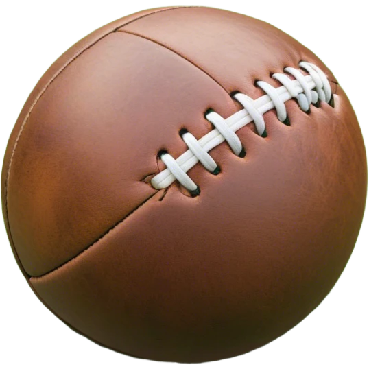 Cinematic Realistic image of an AFL ball resting on a lush, grassy field, showcasing weathered leather textures and intricate markings, bathed in soft, natural lighting that emphasizes its iconic role in the game emoji