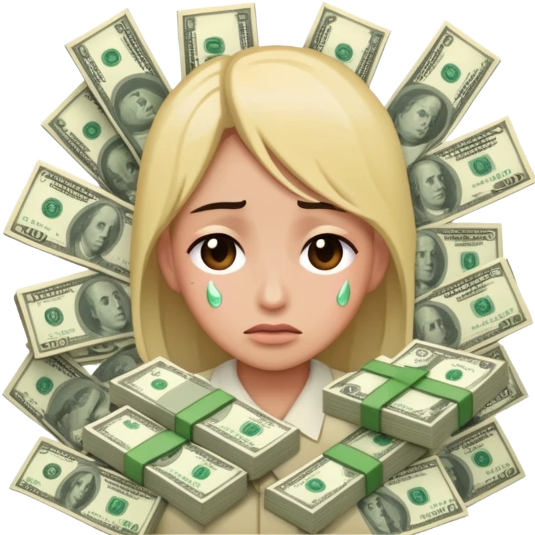 crying emoji with money emoji