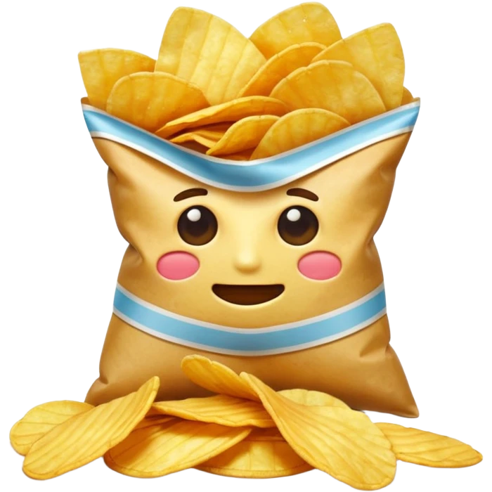 potato chips with taped mouth emoji