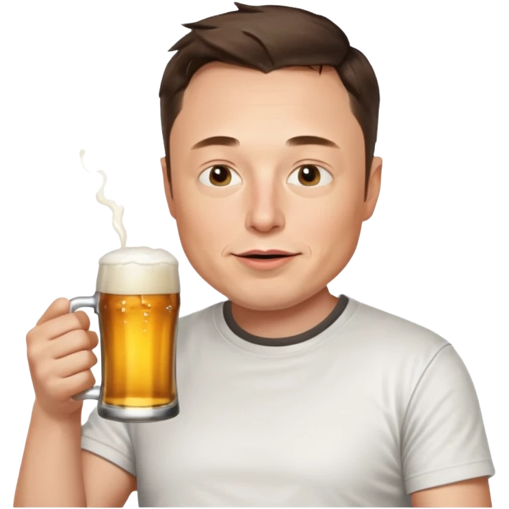 Elon musk drinking beer emoji