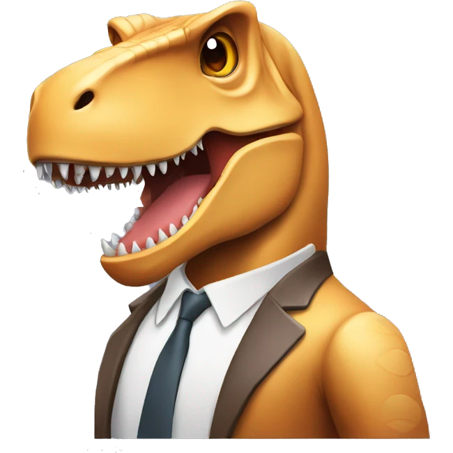 A t-rex who is talking to Elon musk, the entrepreneur  emoji