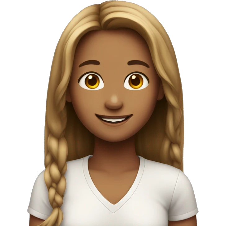 smiling girl with long hair emoji