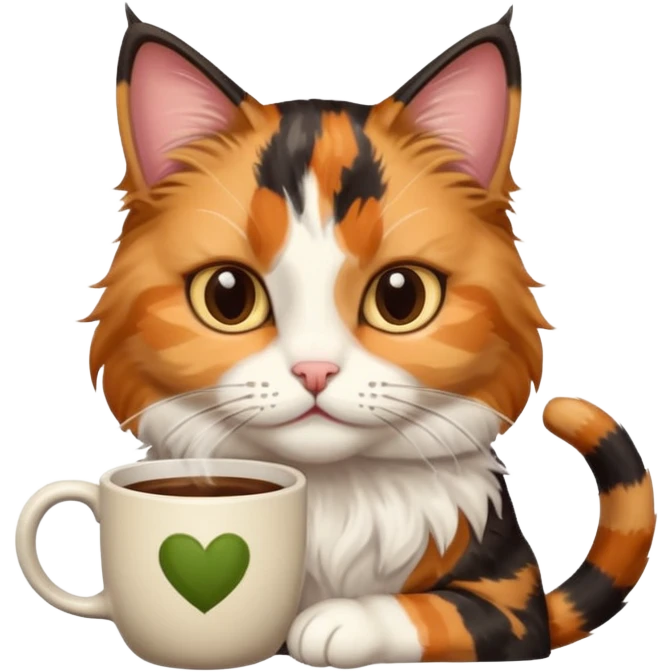 cat with coffee emoji