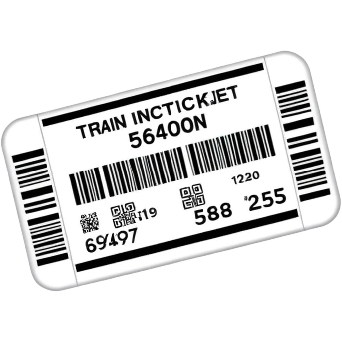 train ticket with barcode emoji