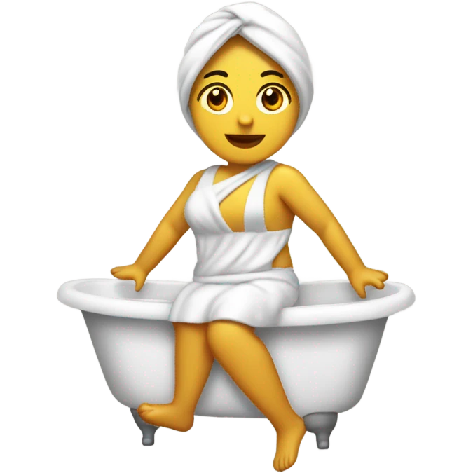 Que sea una chica relajada en bata de baño emoji