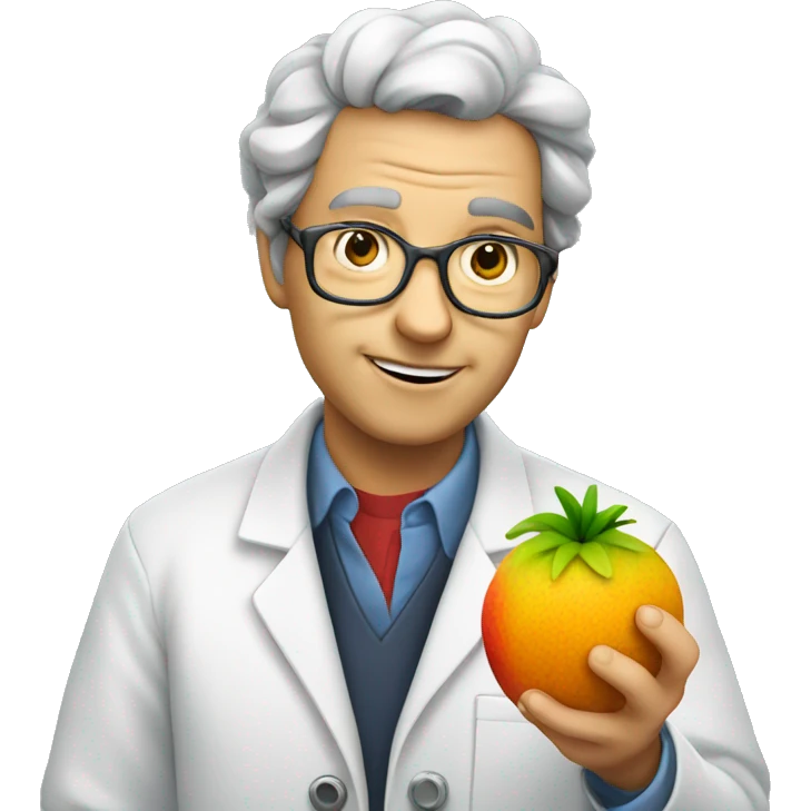 scientist creating a new fruit emoji