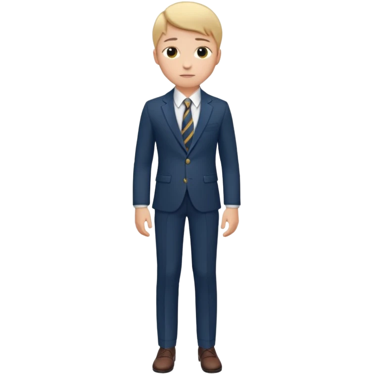 Young man, tailored trousers, a crisp button-down shirt, a blazer, and tie

 emoji