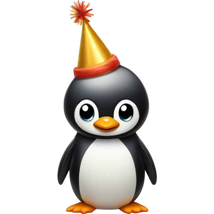 Penguin with party hat emoji