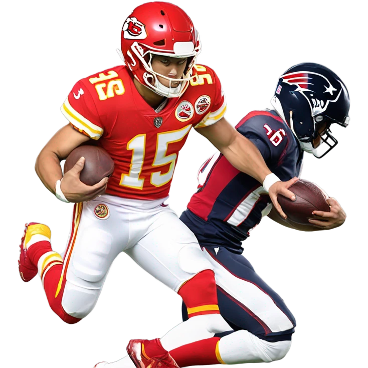 Patrick Mahomes being sacked by a Houston Texans player emoji