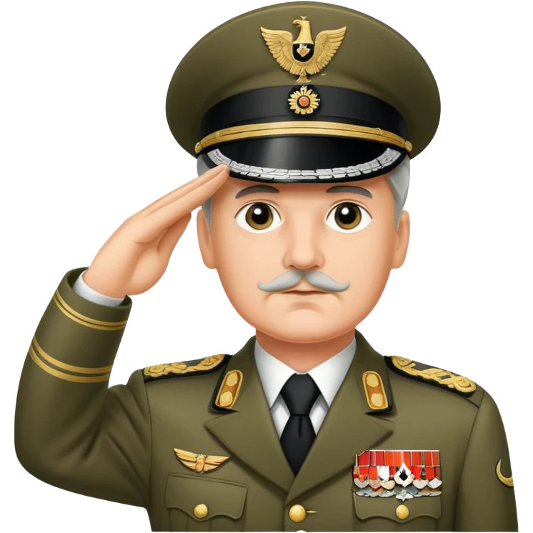 40s german dictator with uniform saluting emoji